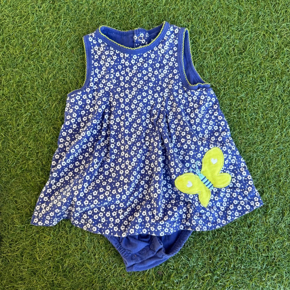 Vtg Y2K Just One You Made by Carters Baby Girls Floral Butterfly Romper Size 18M